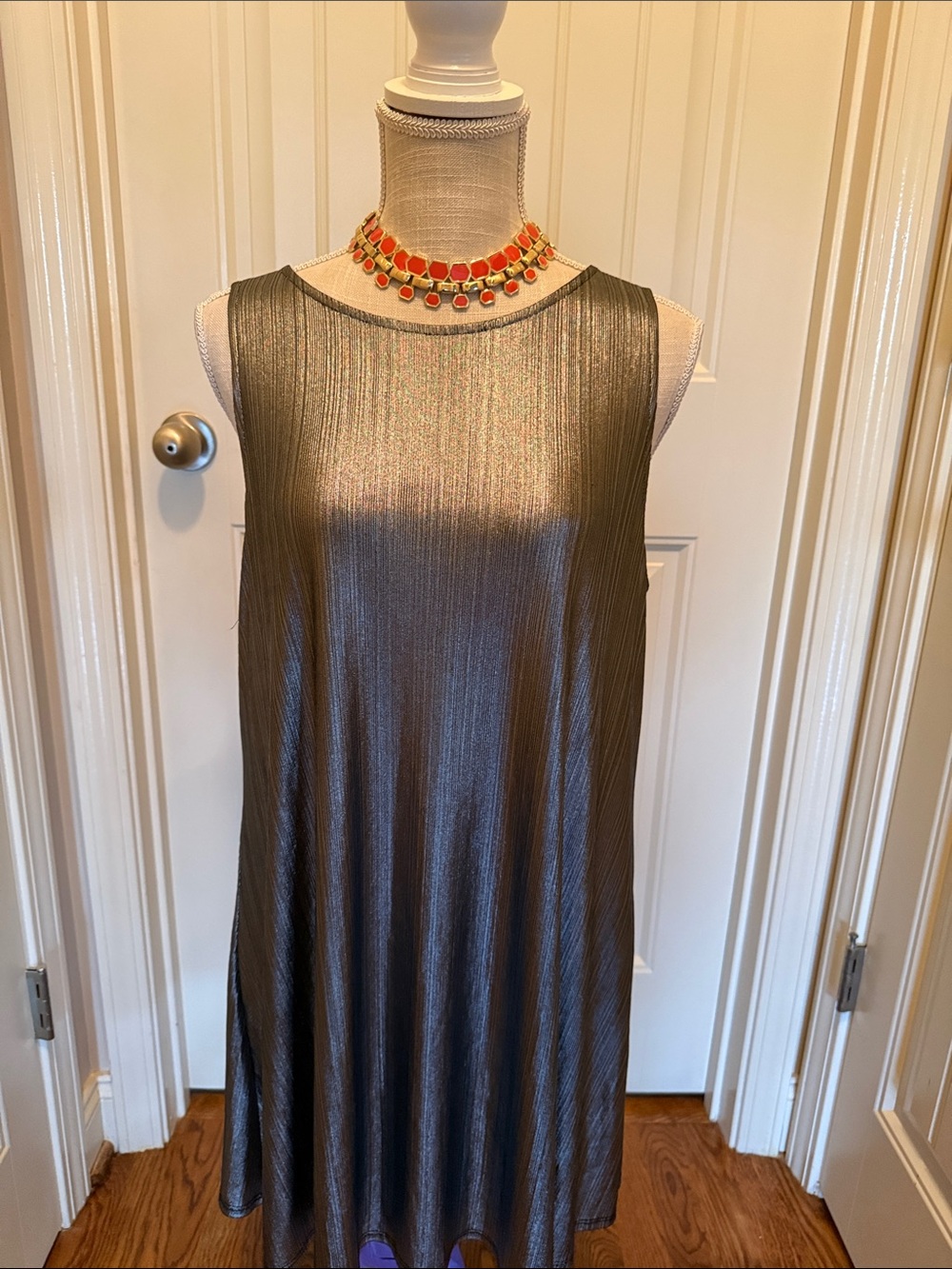 Metallic Mini Swing Dress
